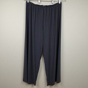 Alex Evenings Wide Leg Pants Women's Plus Size 3X Gray Chiffon Dressy Straight